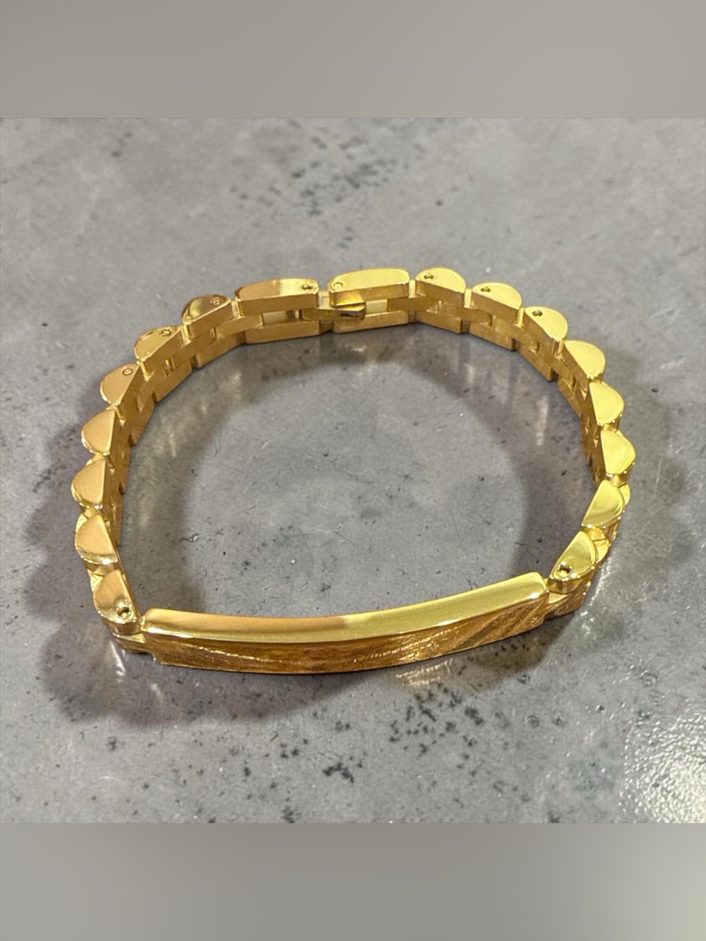 Plunder Gold Link Bracelet with ID Plate
